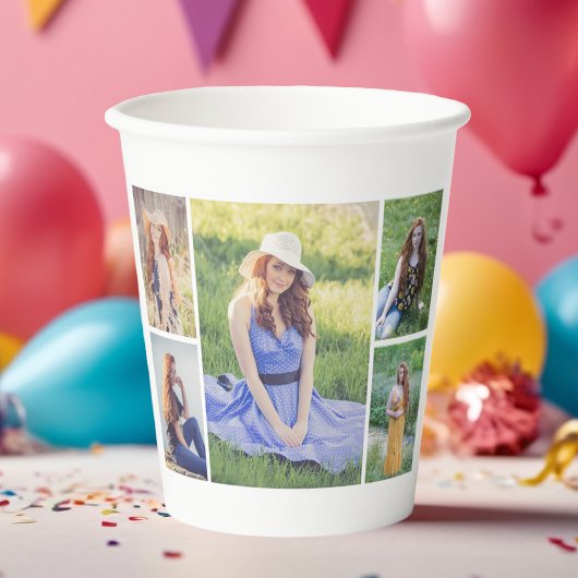 Erstellen Sie Ihre eigene 5-FotoCollage Pappbecher