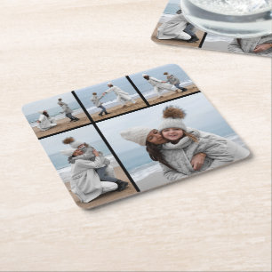 Erstellen Sie Ihre eigene 5-FotoCollage Rechteckiger Pappuntersetzer