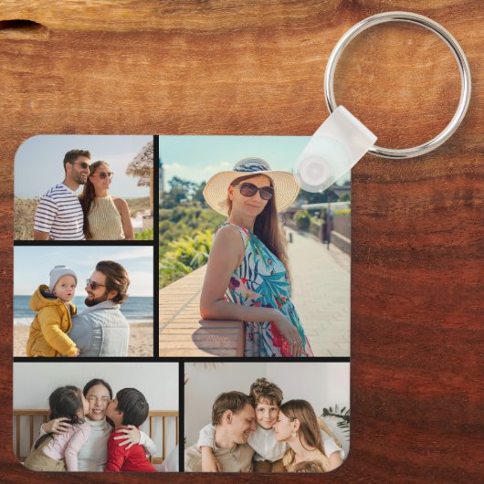 Erstellen Sie Ihre eigene 5-FotoCollage Schlüsselanhänger (Rückseite)