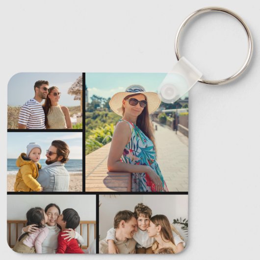Erstellen Sie Ihre eigene 5-FotoCollage Schlüsselanhänger (Rückseite)
