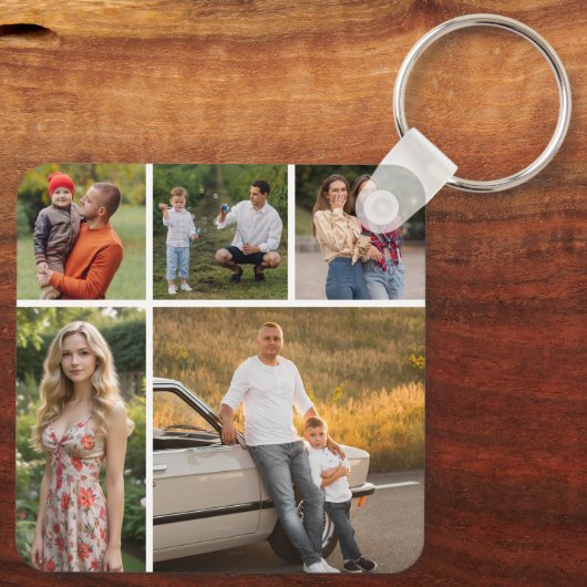 Erstellen Sie Ihre eigene 5-FotoCollage Schlüsselanhänger (Rückseite)