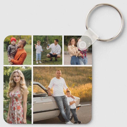 Erstellen Sie Ihre eigene 5-FotoCollage Schlüsselanhänger (Rückseite)