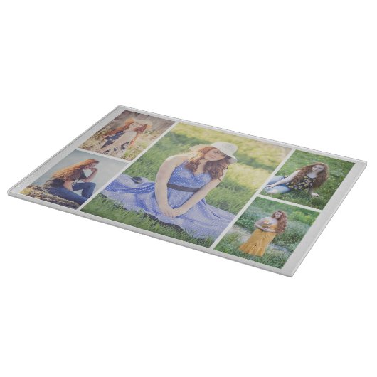 Erstellen Sie Ihre eigene 5-FotoCollage Schneidebrett (Ecke)