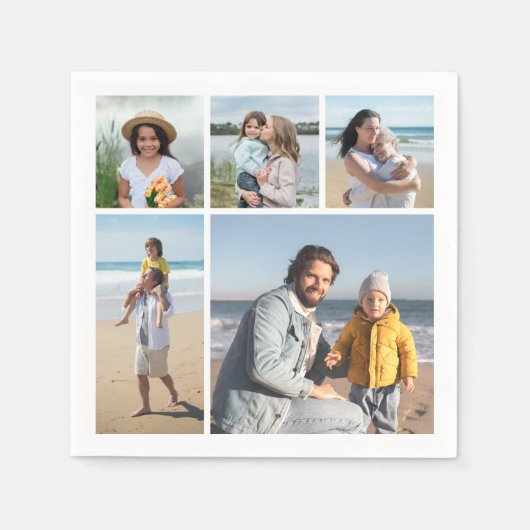 Erstellen Sie Ihre eigene 5-FotoCollage Serviette (Vorderseite)