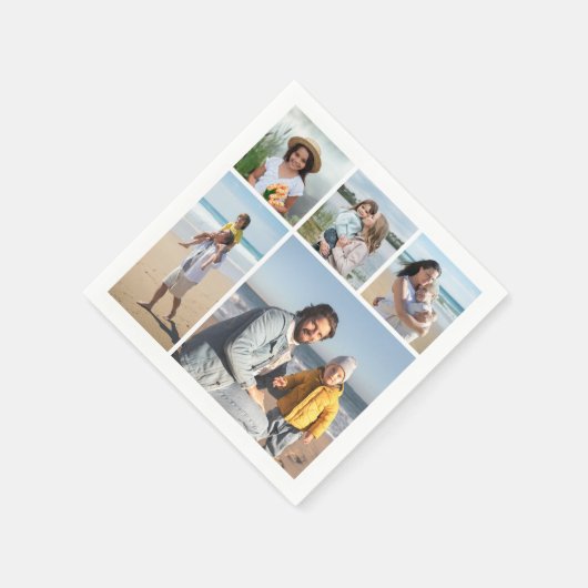 Erstellen Sie Ihre eigene 5-FotoCollage Serviette (Ecke)