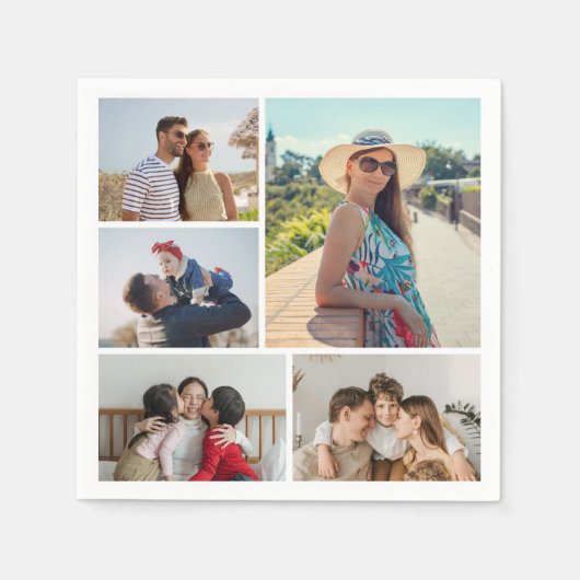 Erstellen Sie Ihre eigene 5-FotoCollage Serviette (Vorderseite)