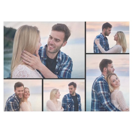 Erstellen Sie Ihre eigene 5-FotoCollage Tischdecke (Vorderseite (Horizontal))