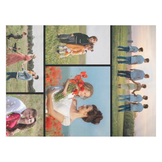 Erstellen Sie Ihre eigene 5-FotoCollage Tischdecke (Vorderseite (Horizontal))