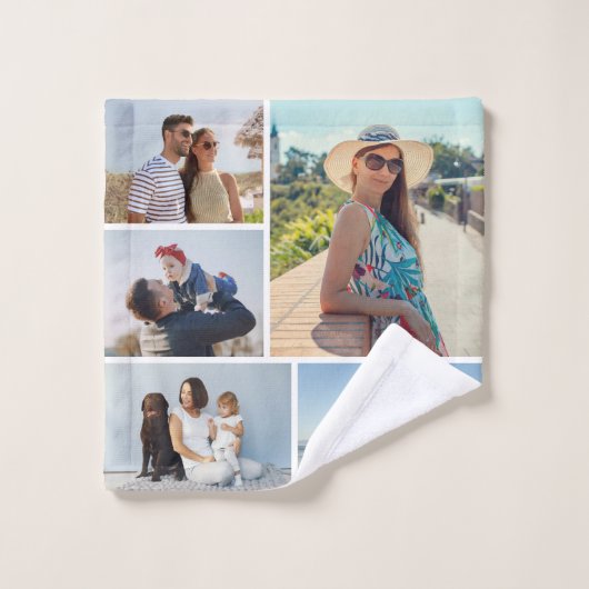 Erstellen Sie Ihre eigene 5-FotoCollage Waschlappen (Waschlappen)