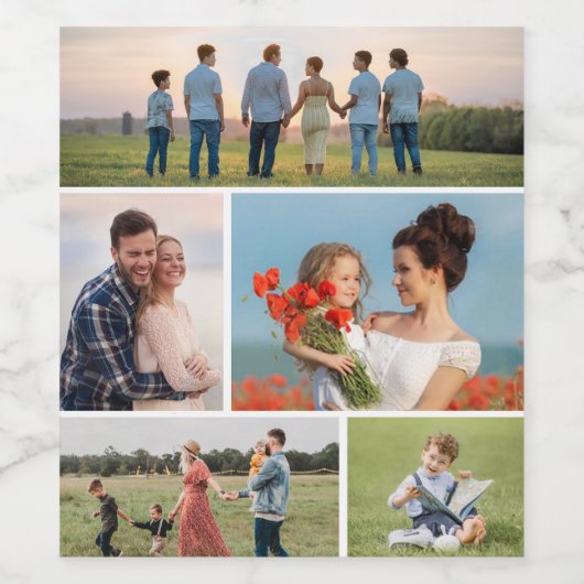 Erstellen Sie Ihre eigene 5-FotoCollage Weinetikett (Einzelnes Label)