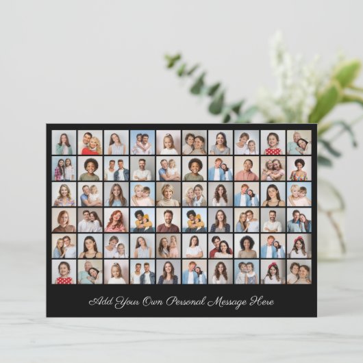 Erstellen Sie Ihre eigene 60-Foto-Collage hinzufüg Einladung (Stehend Vorderseite)