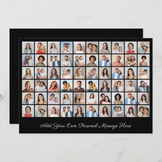 Erstellen Sie Ihre eigene 60-Foto-Collage hinzufüg Einladung (Vorne/Hinten)