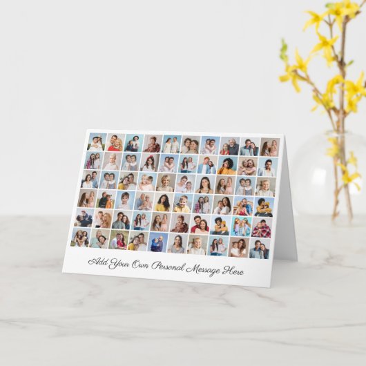 Erstellen Sie Ihre eigene 60-Foto-Collage hinzufüg Karte (Gelbe Blume)