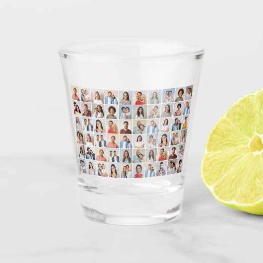Erstellen Sie Ihre eigene 60-FotoCollage Schnapsglas (Vorderseite)