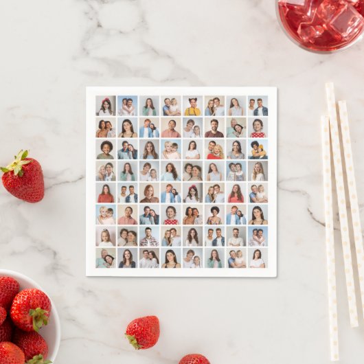 Erstellen Sie Ihre eigene 64-Foto-Collage Serviette (Beispiel)