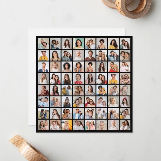 Erstellen Sie Ihre eigene 64 FotoCollage Mitteilungskarte (Vorderseite/Rückseite Beispiel)