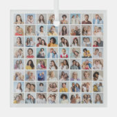 Erstellen Sie Ihre eigene 64 FotoCollage Ornament Aus Glas (Vorderseite)