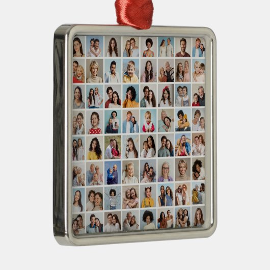 Erstellen Sie Ihre eigene 64 FotoCollage Ornament Aus Metall (Rechts)