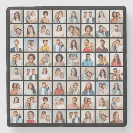 Erstellen Sie Ihre eigene 64 FotoCollage Steinuntersetzer (Vorderseite)