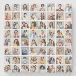 Erstellen Sie Ihre eigene 64 FotoCollage Steinuntersetzer