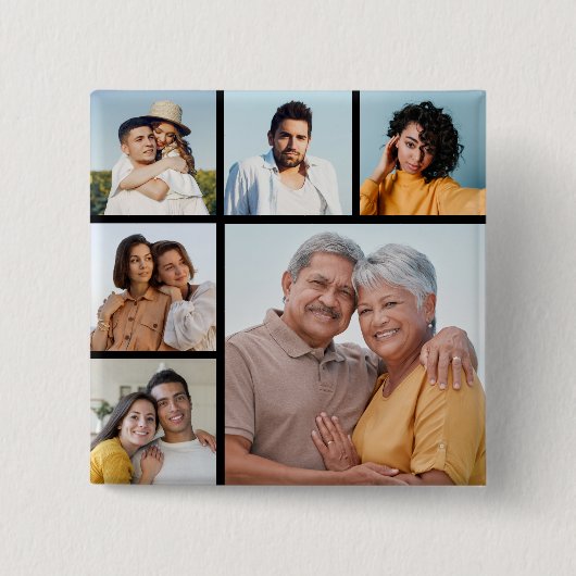 Erstellen Sie Ihre eigene 6-Bild-Collage bearbeitb Button (Vorderseite)