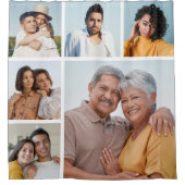 Erstellen Sie Ihre eigene 6-Bild-Collage bearbeitb Duschvorhang (Vorderseite)