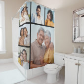 Erstellen Sie Ihre eigene 6-Bild-Collage bearbeitb Duschvorhang (Beispiel)