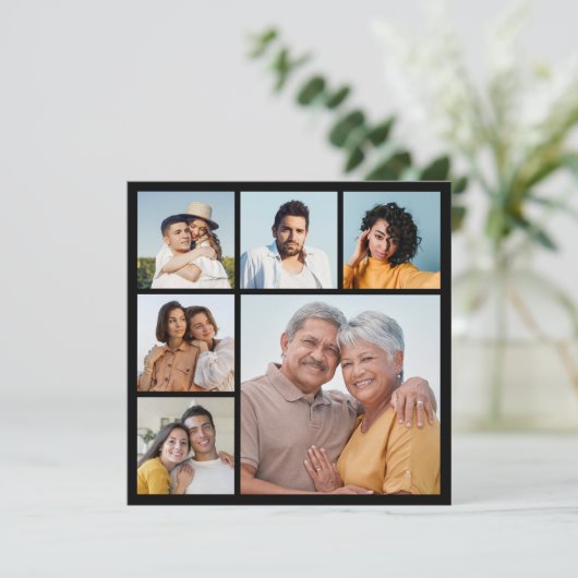 Erstellen Sie Ihre eigene 6-Bild-Collage bearbeitb Karte (Stehend Vorderseite)