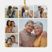 Erstellen Sie Ihre eigene 6-Bild-Collage bearbeitb Keramikornament (Vorderseite)