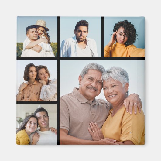 Erstellen Sie Ihre eigene 6-Bild-Collage bearbeitb Magnet (Vorne)
