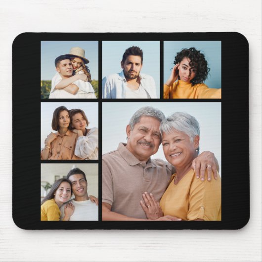 Erstellen Sie Ihre eigene 6-Bild-Collage bearbeitb Mousepad (Vorne)