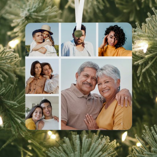 Erstellen Sie Ihre eigene 6-Bild-Collage bearbeitb Ornament Aus Metall (InSitu)