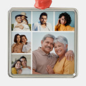 Erstellen Sie Ihre eigene 6-Bild-Collage bearbeitb Ornament Aus Metall (Vorne)