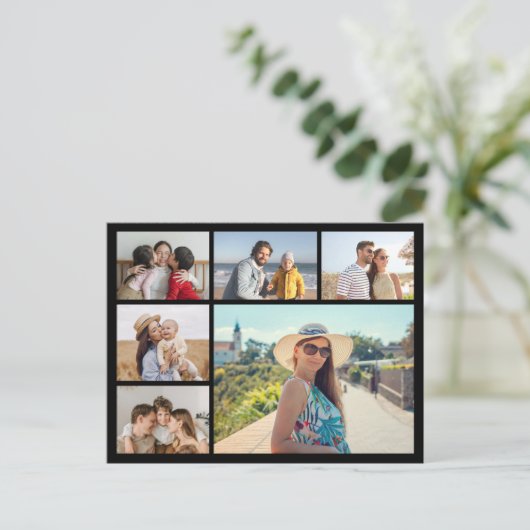 Erstellen Sie Ihre eigene 6-Bild-Collage bearbeitb Postkarte (Stehend Vorderseite)