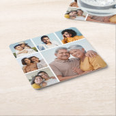 Erstellen Sie Ihre eigene 6-Bild-Collage bearbeitb Rechteckiger Pappuntersetzer (angewinkelt)