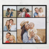 Erstellen Sie Ihre eigene 6-Bild-Collage bearbeitb Schaumweinetikett (Einzelnes Label)