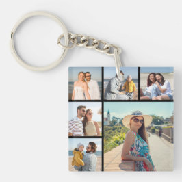 Erstellen Sie Ihre eigene 6-Bild-Collage bearbeitb Schlüsselanhänger