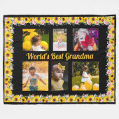 Erstellen Sie Ihre eigene 6-Foto Collage Black Fleecedecke (Vorderseite (Horizontal))