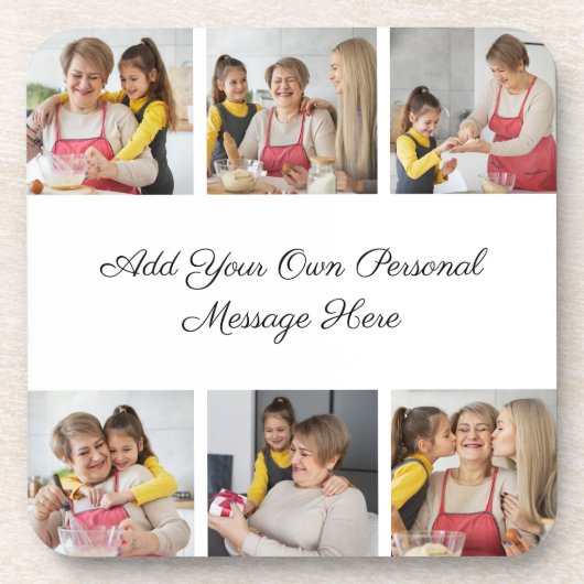 Erstellen Sie Ihre eigene 6-Foto-Collage Hinzufüge Getränkeuntersetzer (Vorderseite)