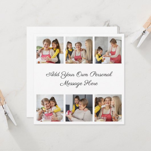 Erstellen Sie Ihre eigene 6-Foto-Collage Hinzufüge Karte (Vorderseite/Rückseite Beispiel)