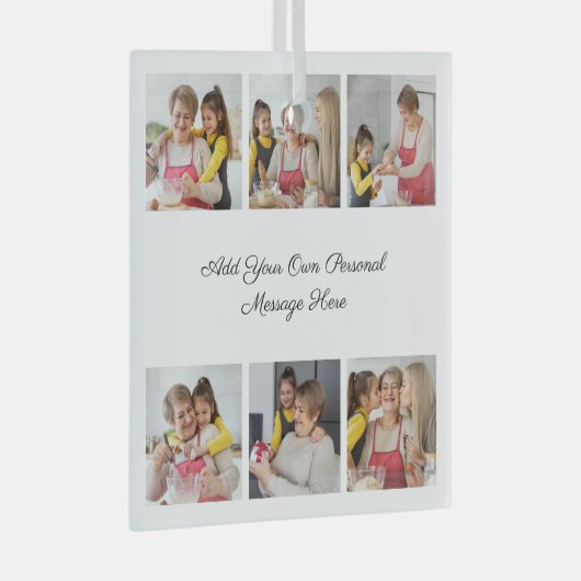 Erstellen Sie Ihre eigene 6-Foto-Collage Hinzufüge Ornament Aus Glas (Vorderseite Rechts)
