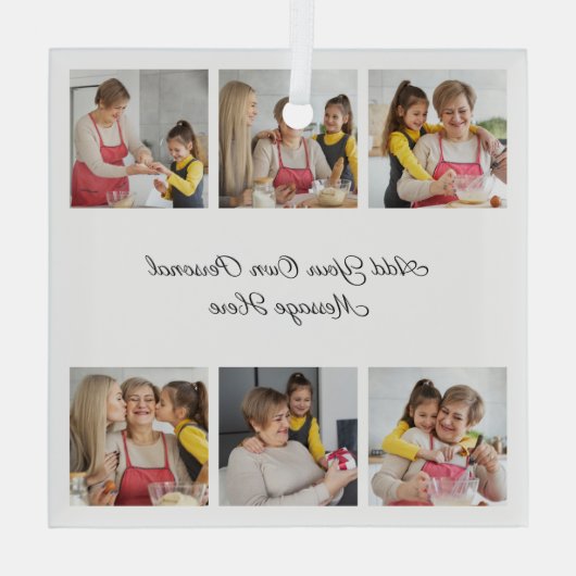 Erstellen Sie Ihre eigene 6-Foto-Collage Hinzufüge Ornament Aus Glas (Rückseite)