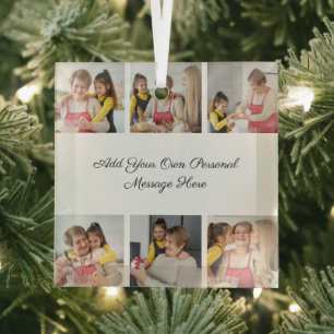 Erstellen Sie Ihre eigene 6-Foto-Collage Hinzufüge Ornament Aus Glas