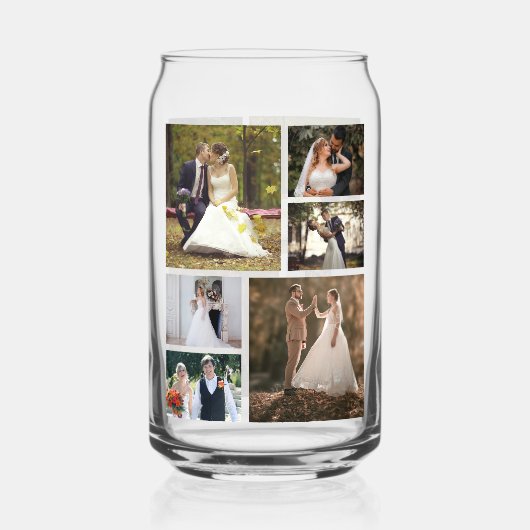 Erstellen Sie Ihre eigene 6-Foto-Hochzeitskollekti Dosenglas (Vorderseite)