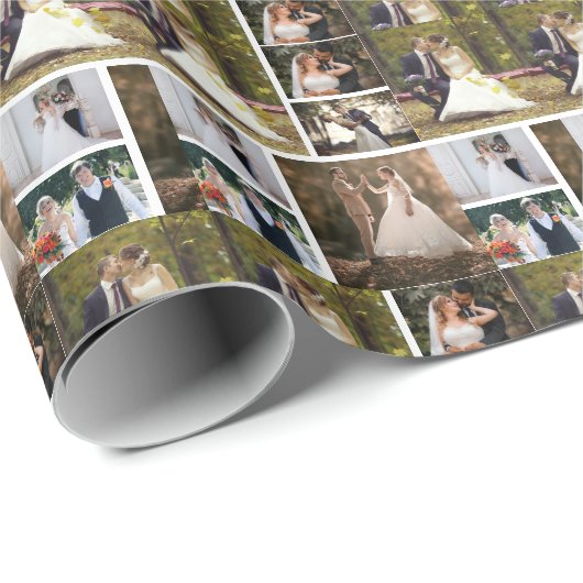 Erstellen Sie Ihre eigene 6-Foto-Hochzeitskollekti Geschenkpapier (Rolleneckpunkt)