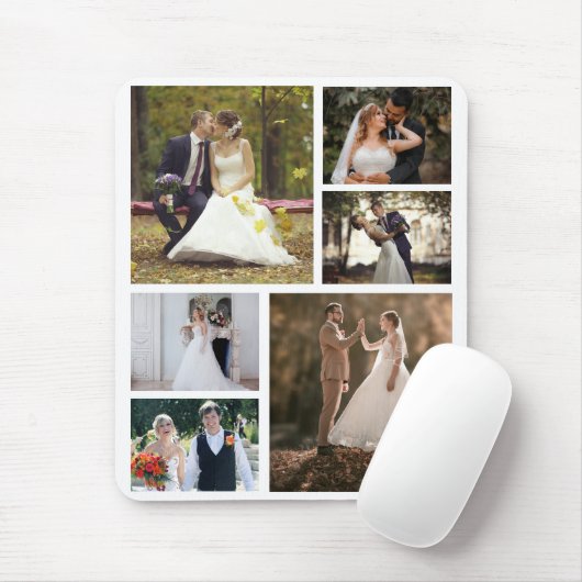Erstellen Sie Ihre eigene 6-Foto-Hochzeitskollekti Mousepad (Mit Mouse)