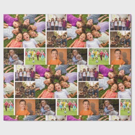 Erstellen Sie Ihre eigene 6 FotoCollage Geschenkpapier (Flach)