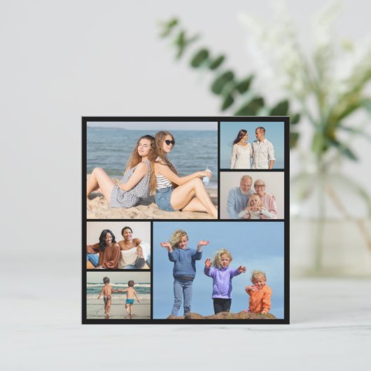 Erstellen Sie Ihre eigene 6 FotoCollage Karte (Stehend Vorderseite)