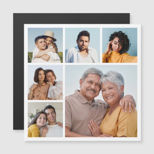 Erstellen Sie Ihre eigene 6 Fotocollage Magnetkart Magnetkarte (Vorne/Hinten)
