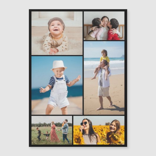 Erstellen Sie Ihre eigene 6 Fotocollage Magnetkart Magnetkarte (Vorderseite)